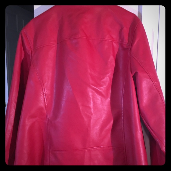 Red Faux Leather New Look Jacket - Picture 2 of 4